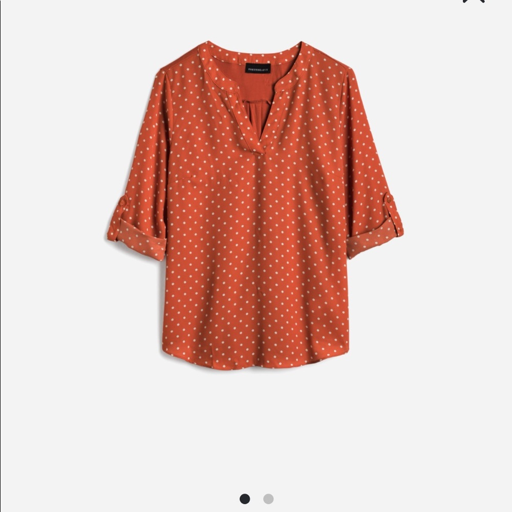 NWOT Fortune +Ivy Tulsa mixed material blouse
